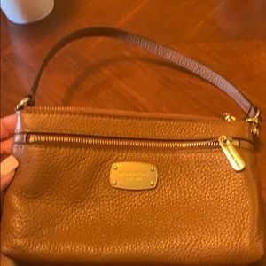 Michael kors leather brown wristlet